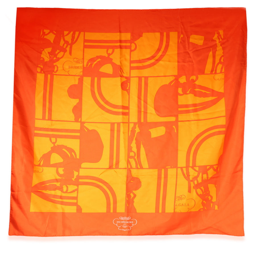 Hermès Orange Silk En Désordre Scarf 90 Scarves/wraps