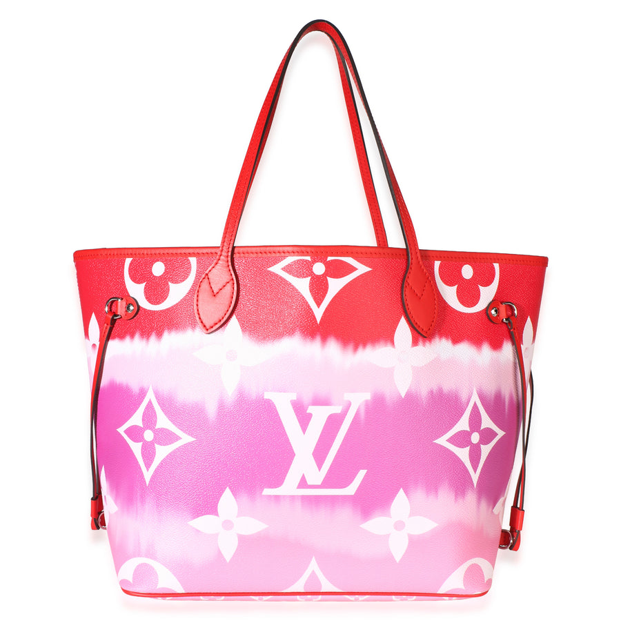 Louis Vuitton Rouge Giant Monogram Escale Canvas Neverfull Mm Multicolor; Pink Bag