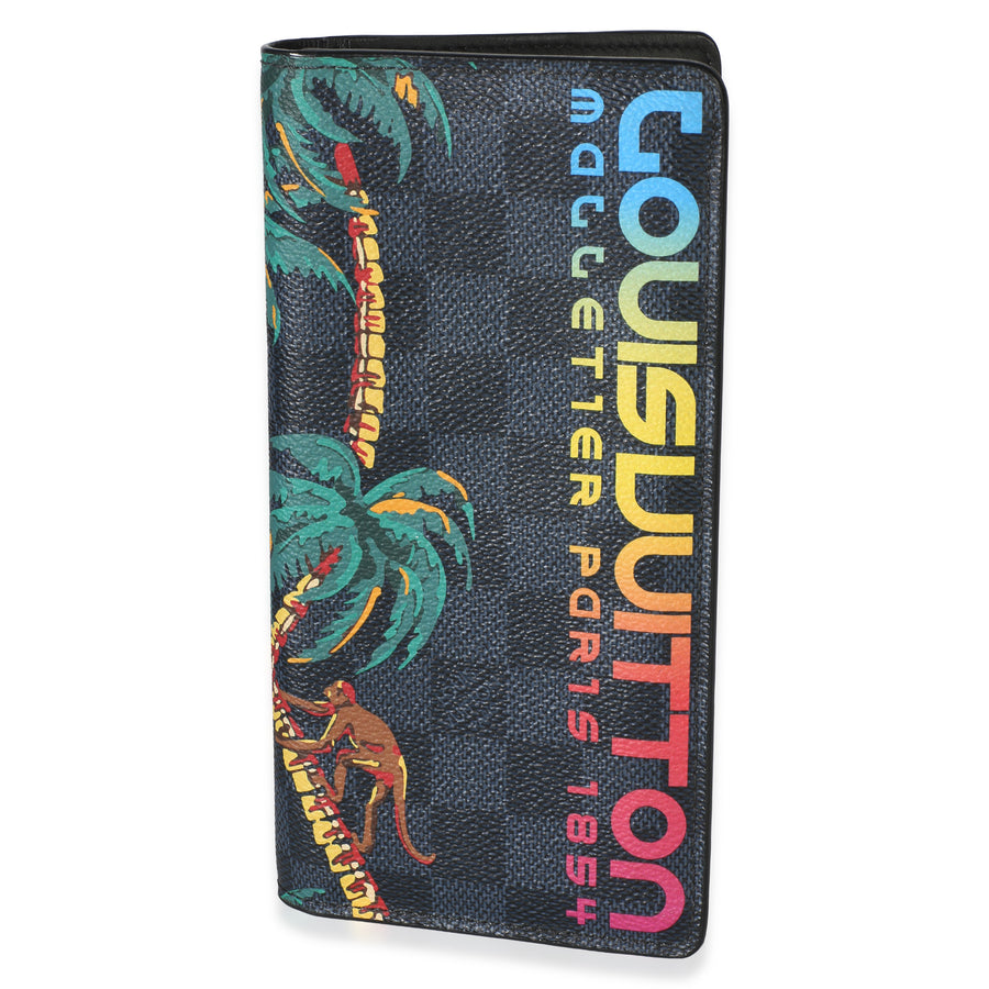 Louis Vuitton Damier Graphite Cobalt Canvas Jungle Brazza Wallet Black