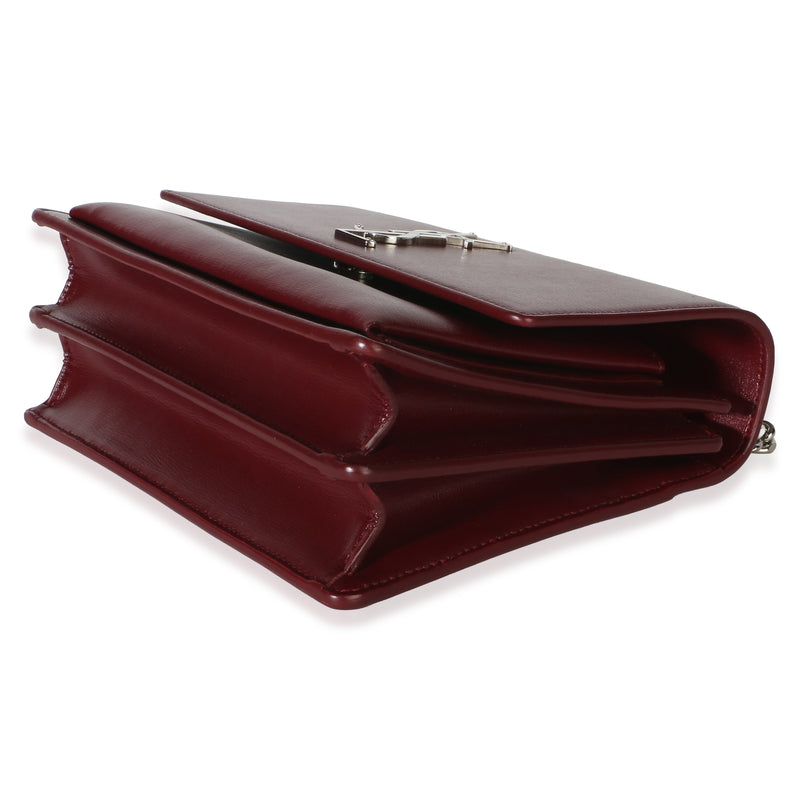 Saint Laurent Red Smooth Calfskin Medium Sunset Chain Bag Leather