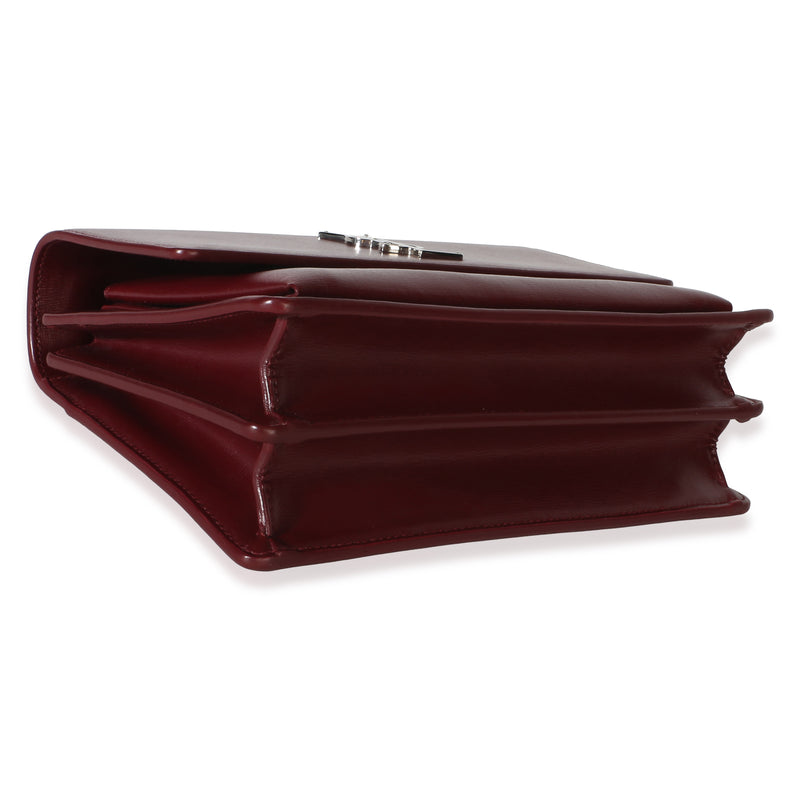 Saint Laurent Red Smooth Calfskin Medium Sunset Chain Bag Leather