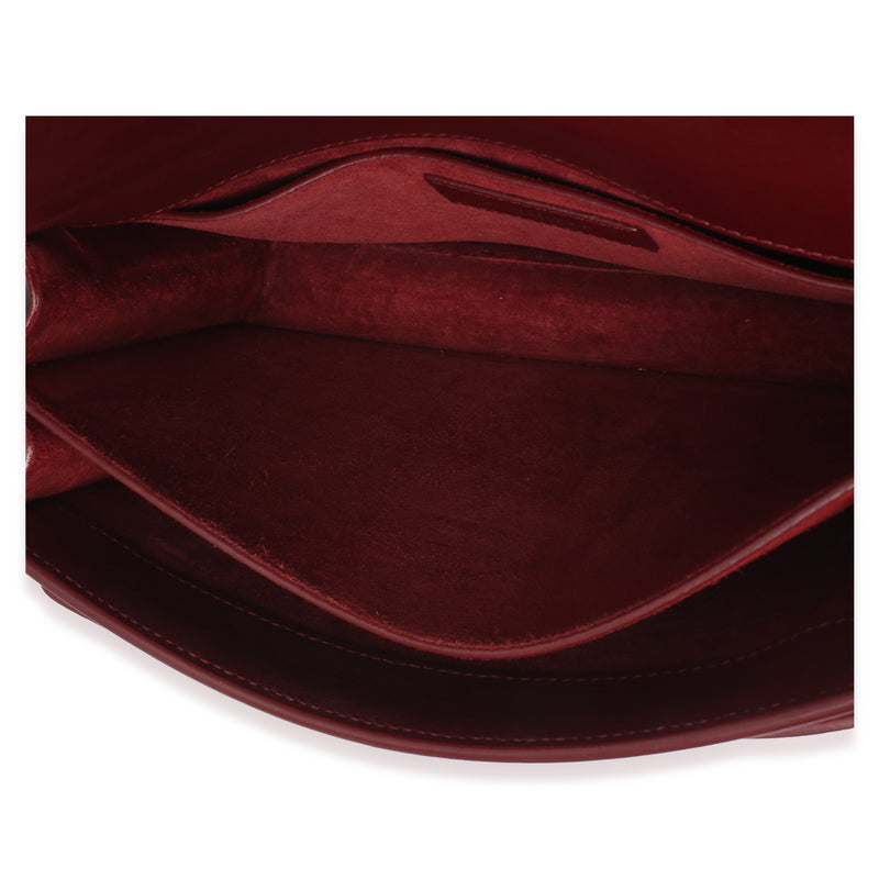 Saint Laurent Red Smooth Calfskin Medium Sunset Chain Bag Leather