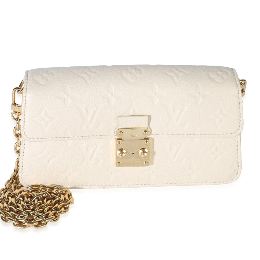 Louis Vuitton Cream Monogram Empreinte Metis Wallet On Chain Beige Leather Bag