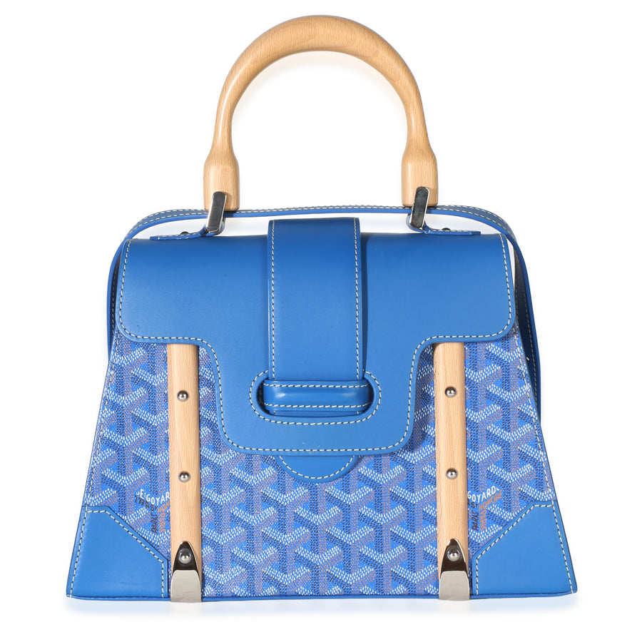 Goyard Blue Goyardine Canvas Saigon Pm Bag