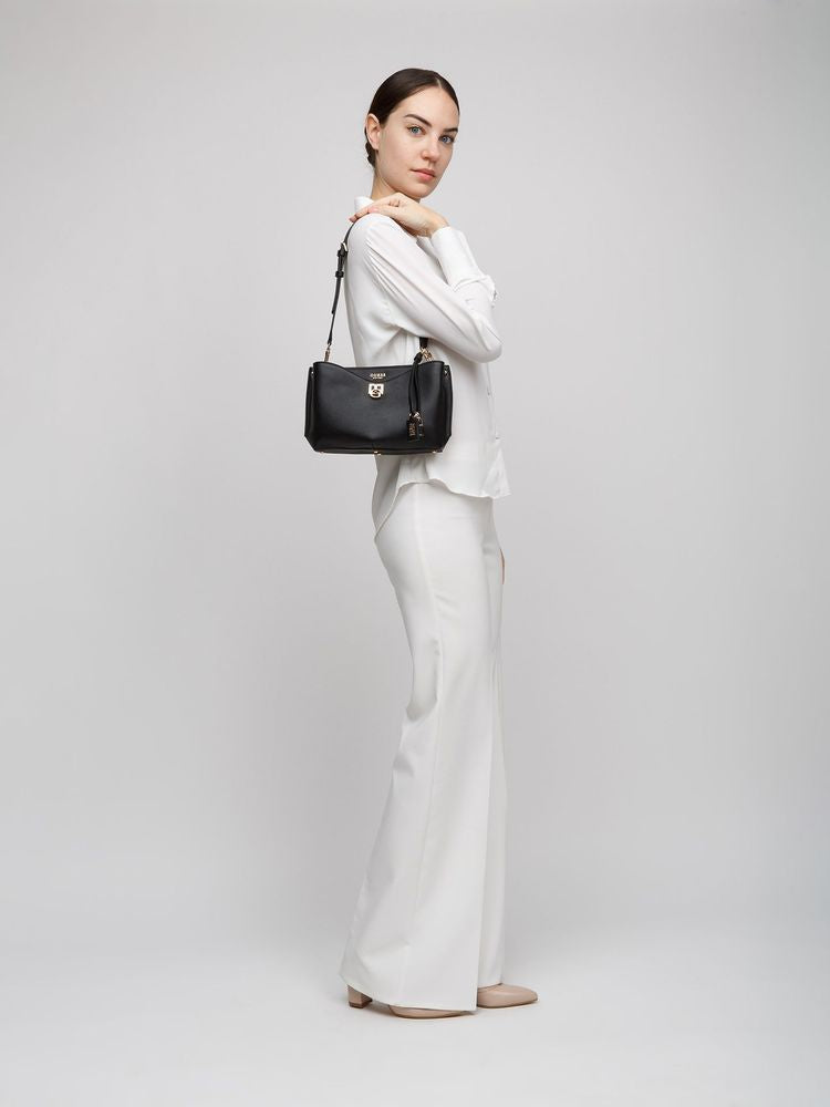 Guess Bianca Shoulder Bag — Black Polyurethane