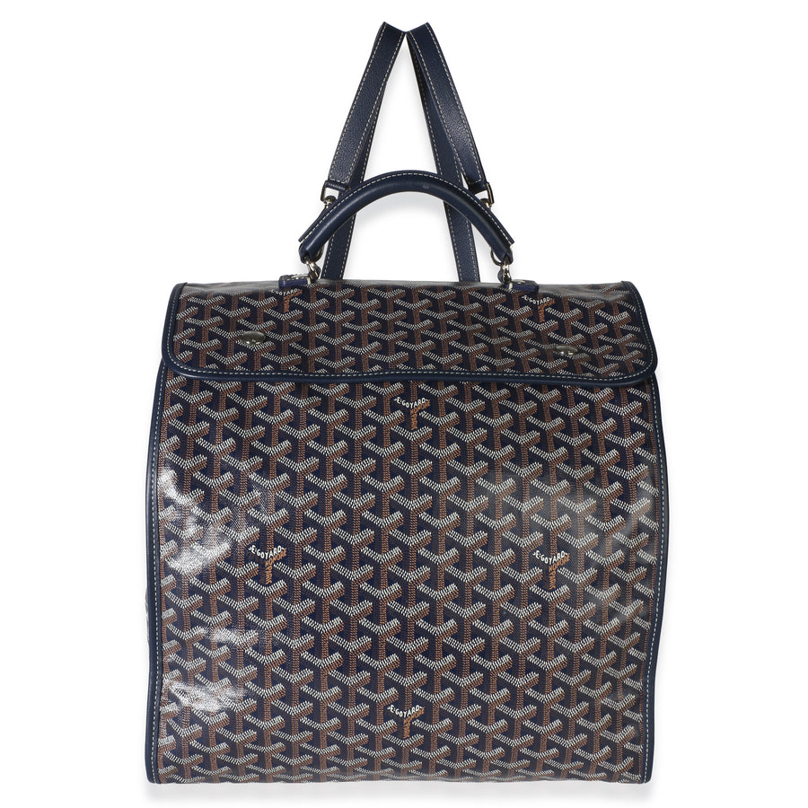 Goyard Navy Goyardine Canvas Saint Léger Backpack Blue