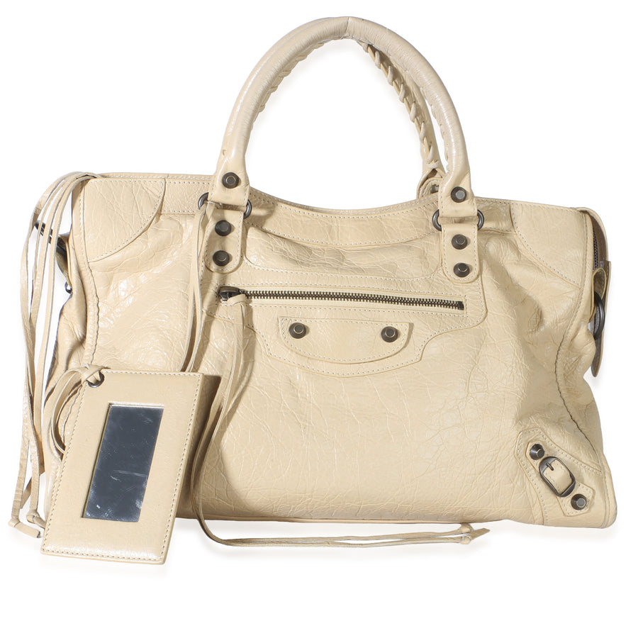 Balenciaga Sahara Agneau Classic Hardware City Bag Beige; Neutral Leather