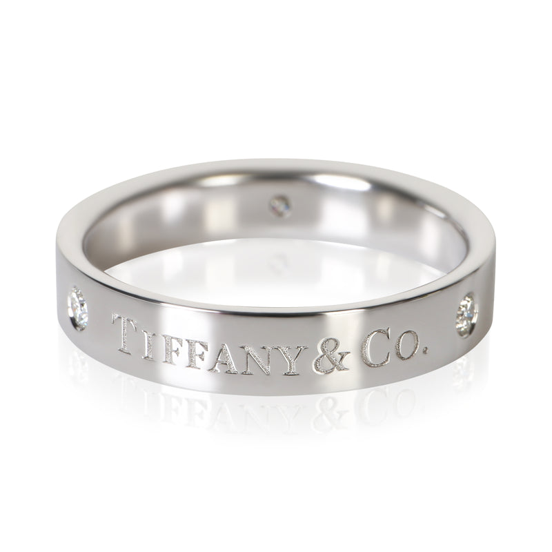 Tiffany & Co. Platinum Diamond 4mm T&co. Band 950
