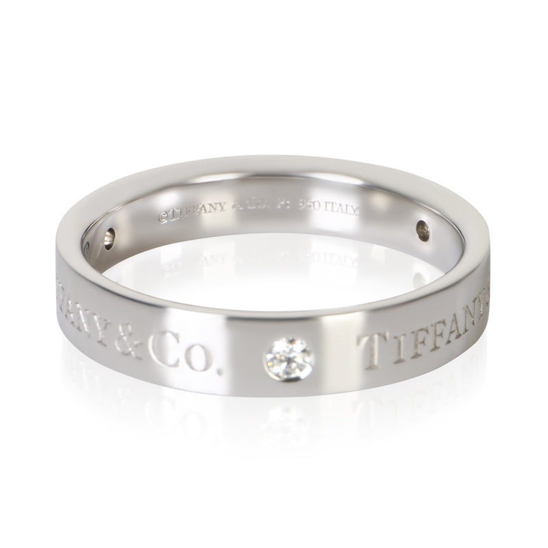 Tiffany & Co. Platinum Diamond 4mm T&co. Band 950