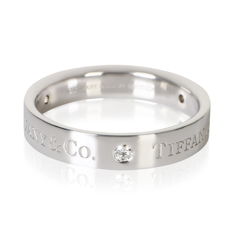 Tiffany & Co. Platinum Diamond 4mm T&co. Band 950