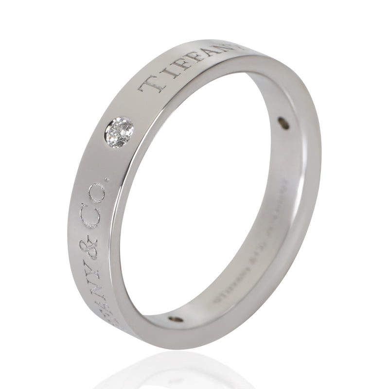 Tiffany & Co. Platinum Diamond 4mm T&co. Band 950