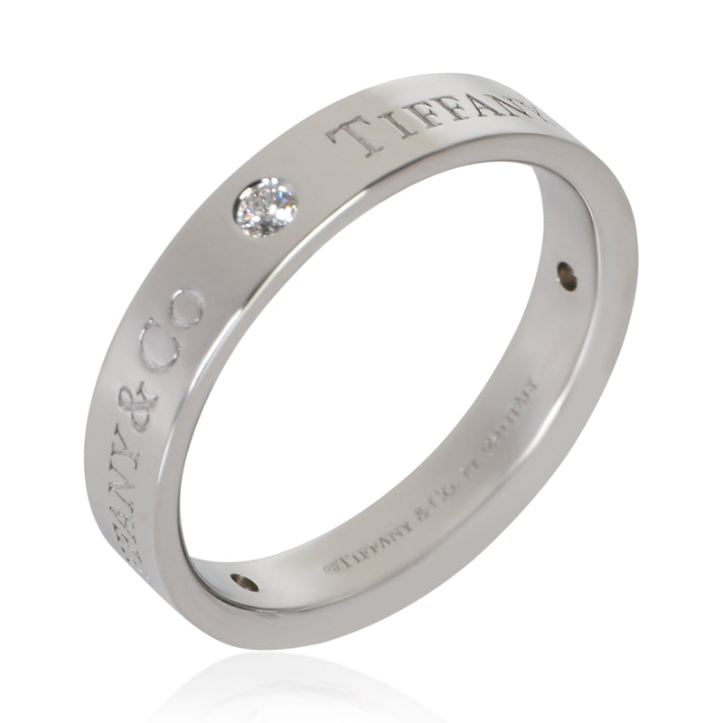 Tiffany & Co. Platinum Diamond 4mm T&co. Band 950