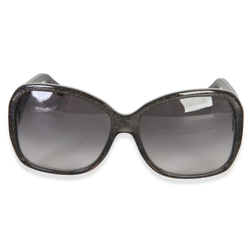 Louis Vuitton Black Glitter Acetate Obsession Round Sunglasses Plastic