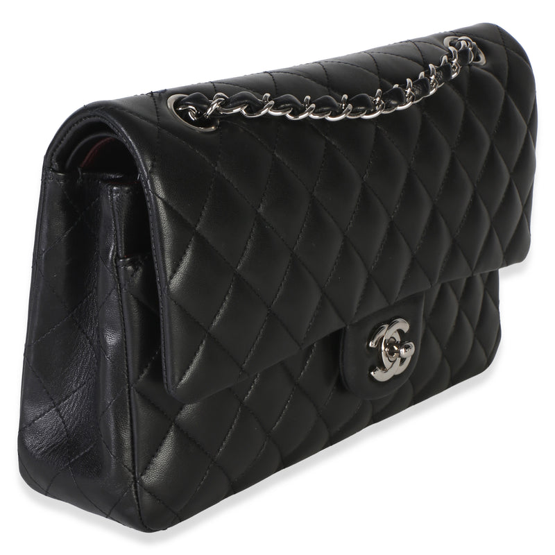 Chanel Black Quilted Lambskin Medium Classic Double Flap Bag Leather