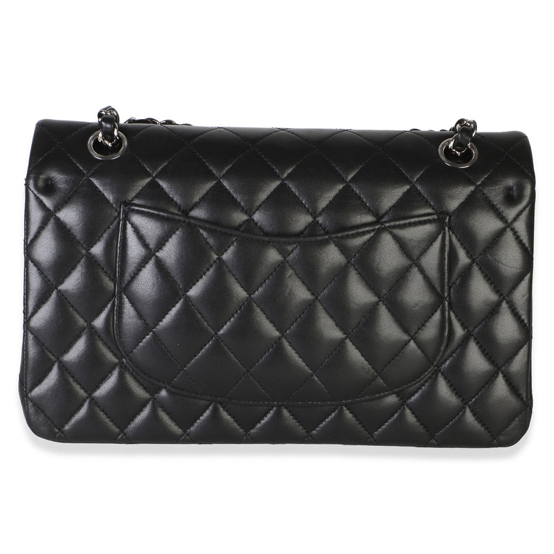 Chanel Black Quilted Lambskin Medium Classic Double Flap Bag Leather