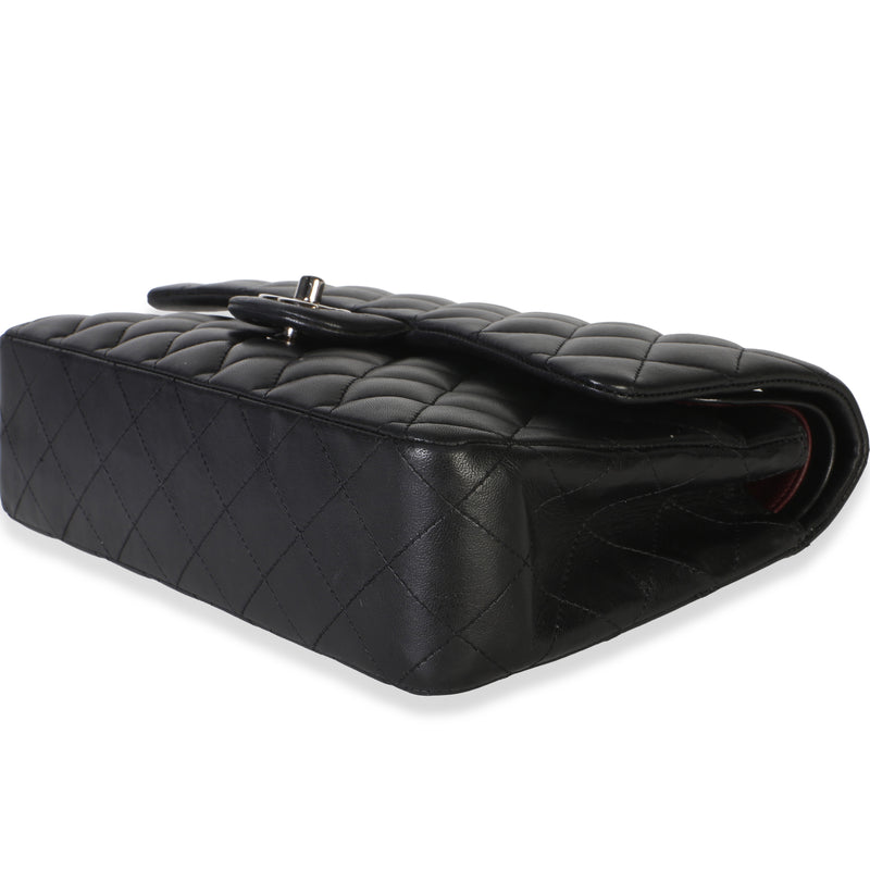 Chanel Black Quilted Lambskin Medium Classic Double Flap Bag Leather
