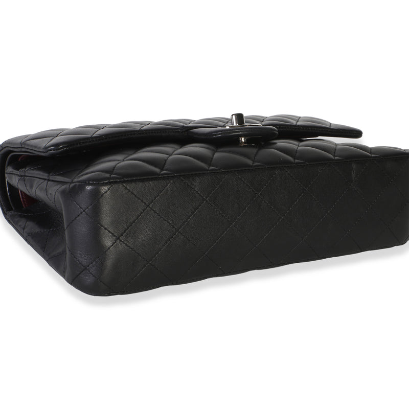 Chanel Black Quilted Lambskin Medium Classic Double Flap Bag Leather