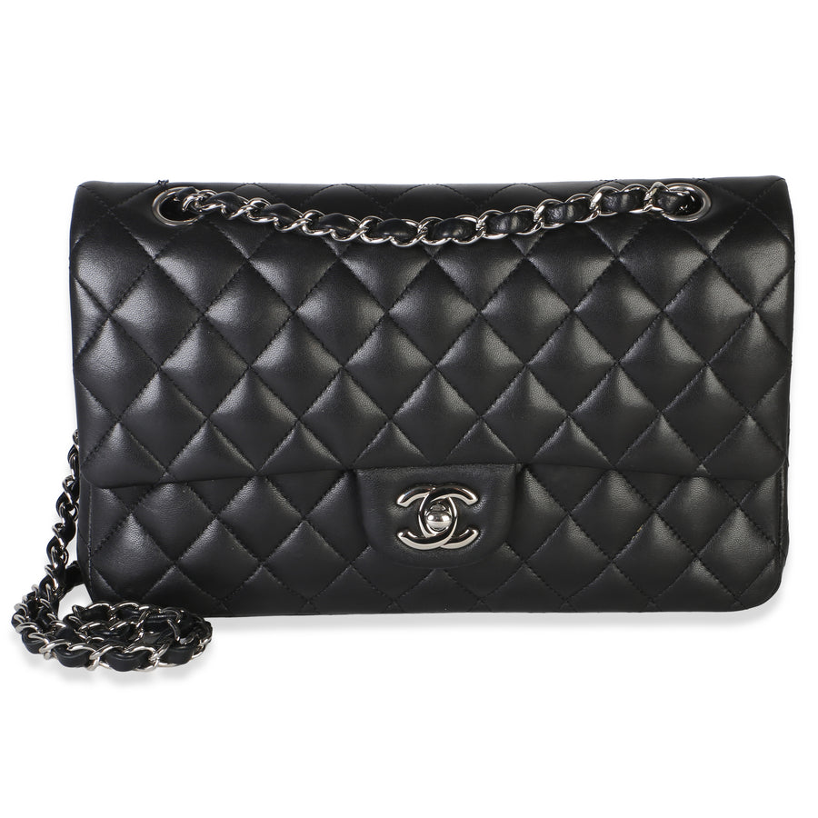 Chanel Black Quilted Lambskin Medium Classic Double Flap Bag Leather