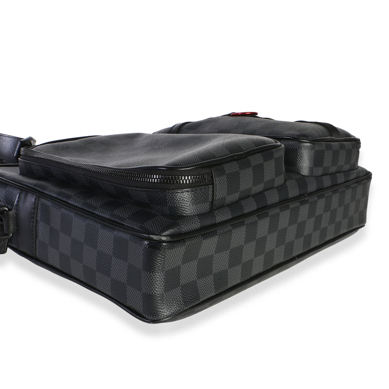 Louis Vuitton Damier Graphite Canvas Utility Business Bag Black