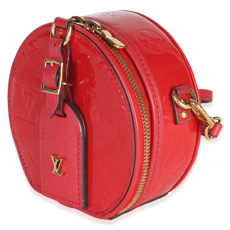Louis Vuitton Cerise Monogram Vernis Mini Boite Chapeau Red Patent Leather Bag