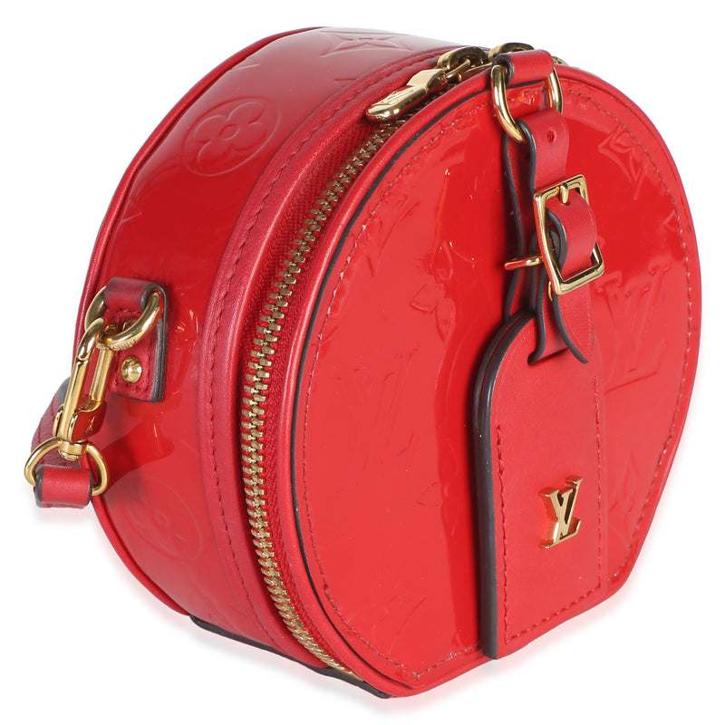 Louis Vuitton Cerise Monogram Vernis Mini Boite Chapeau Red Patent Leather Bag