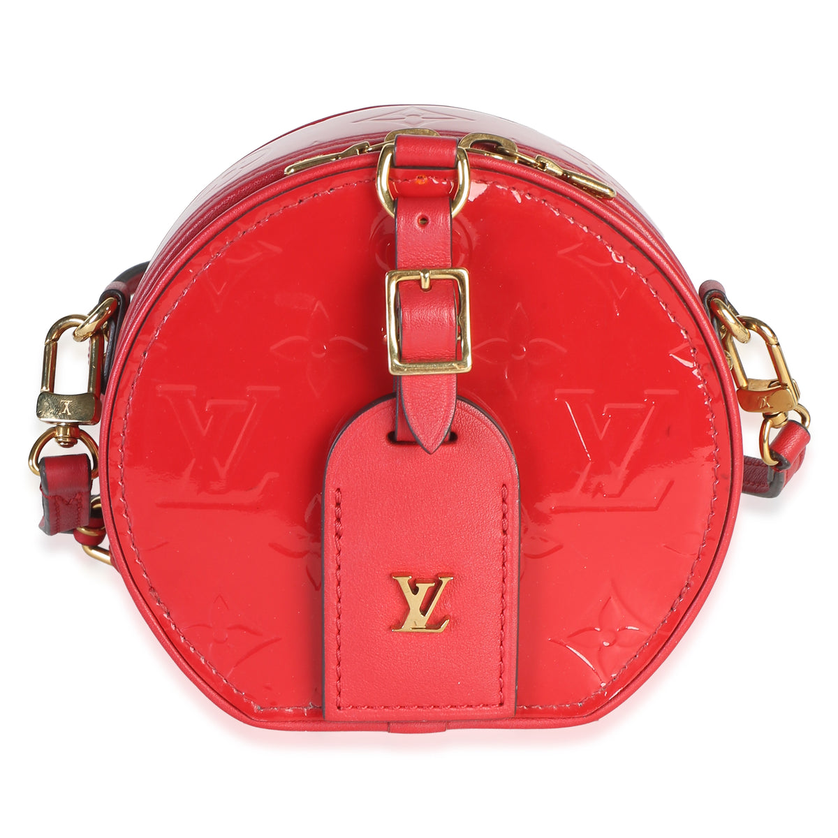 Louis Vuitton Cerise Monogram Vernis Mini Boite Chapeau Red Patent Leather Bag
