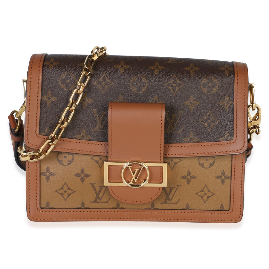 Louis Vuitton Reverse Monogram Canvas Dauphine Mm Brown Bag