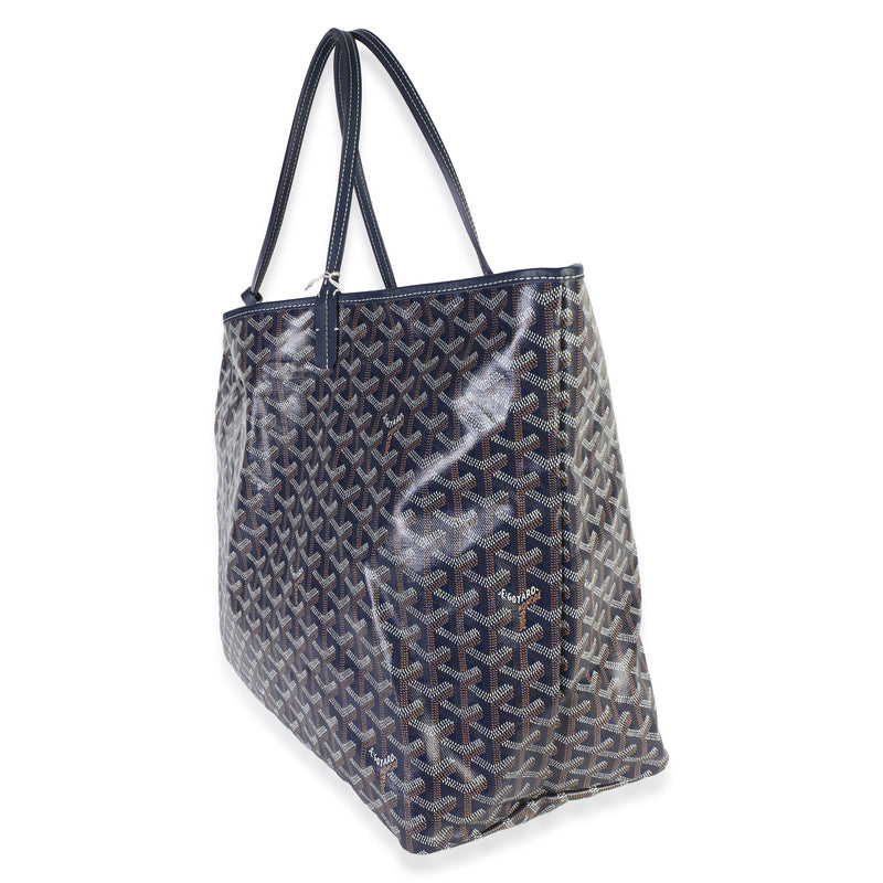 Goyard Navy Goyardine Canvas Saint Louis Gm Blue Bag