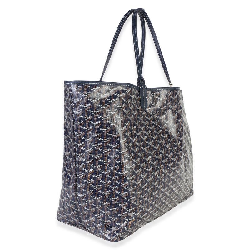 Goyard Navy Goyardine Canvas Saint Louis Gm Blue Bag