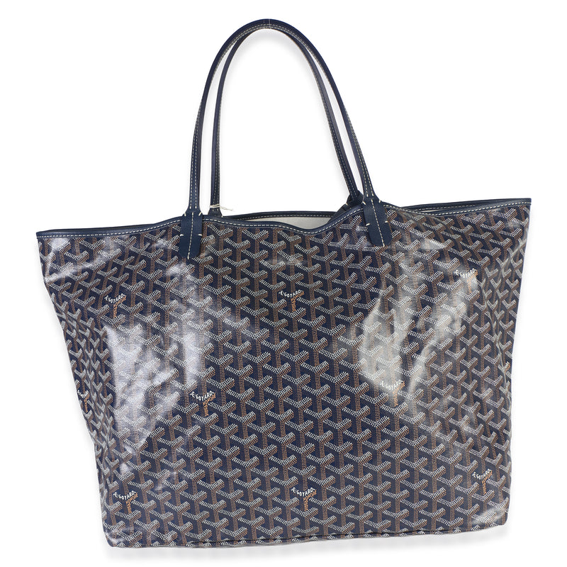 Goyard Navy Goyardine Canvas Saint Louis Gm Blue Bag