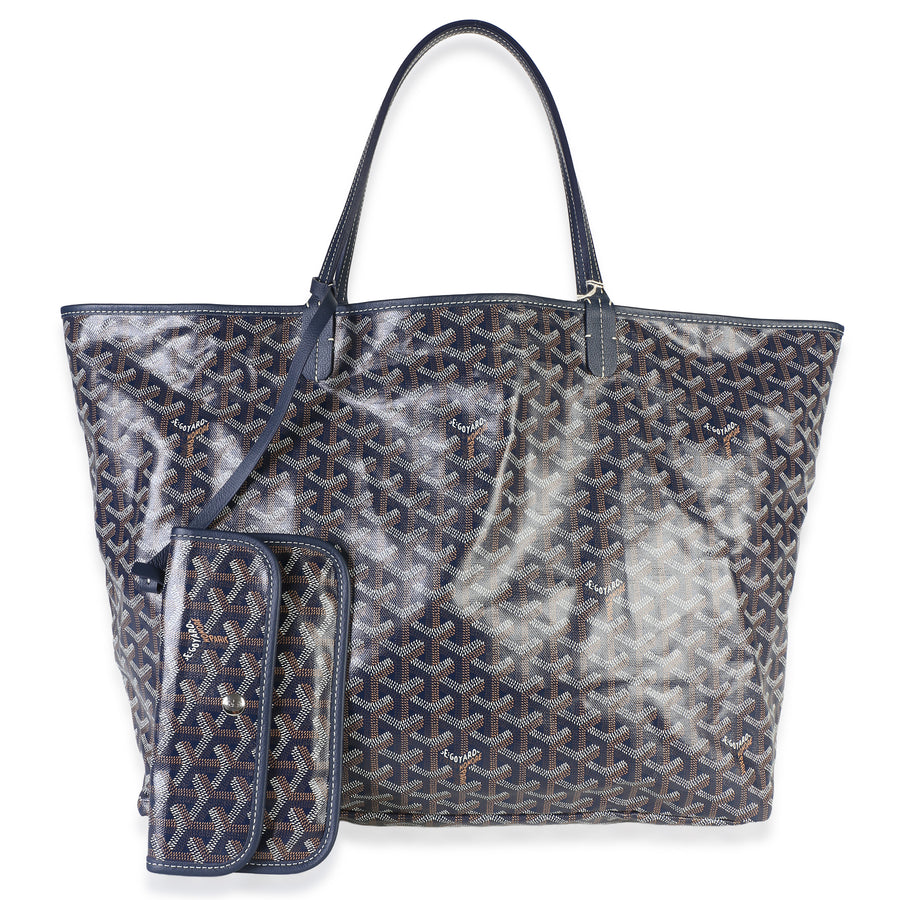 Goyard Navy Goyardine Canvas Saint Louis Gm Blue Bag