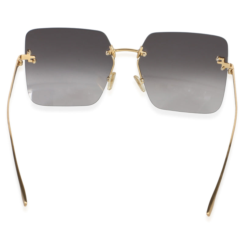 Fendi Grey Gradient Lens First Crystal Square Sunglasses