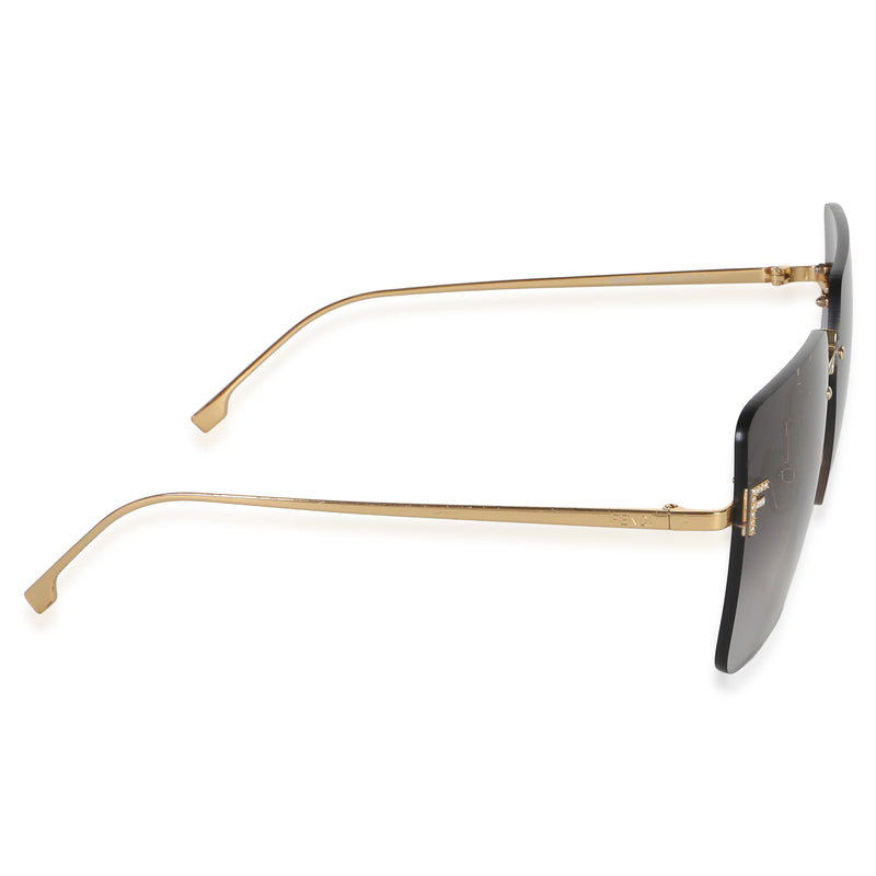 Fendi Grey Gradient Lens First Crystal Square Sunglasses