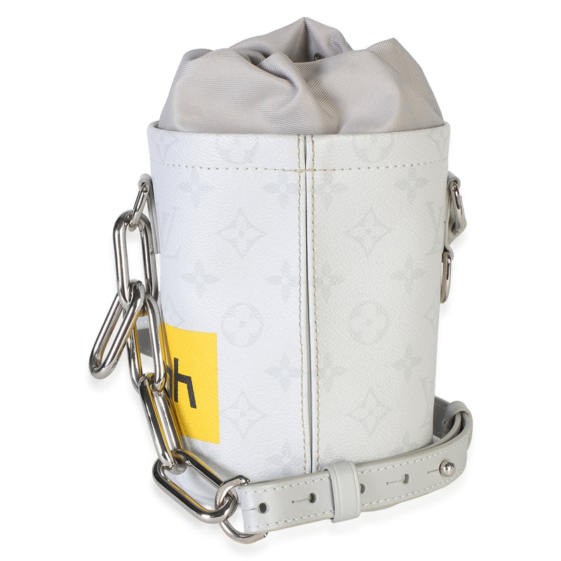 Louis Vuitton White Monogram Canvas Chalk Nano Bag Gray Coated