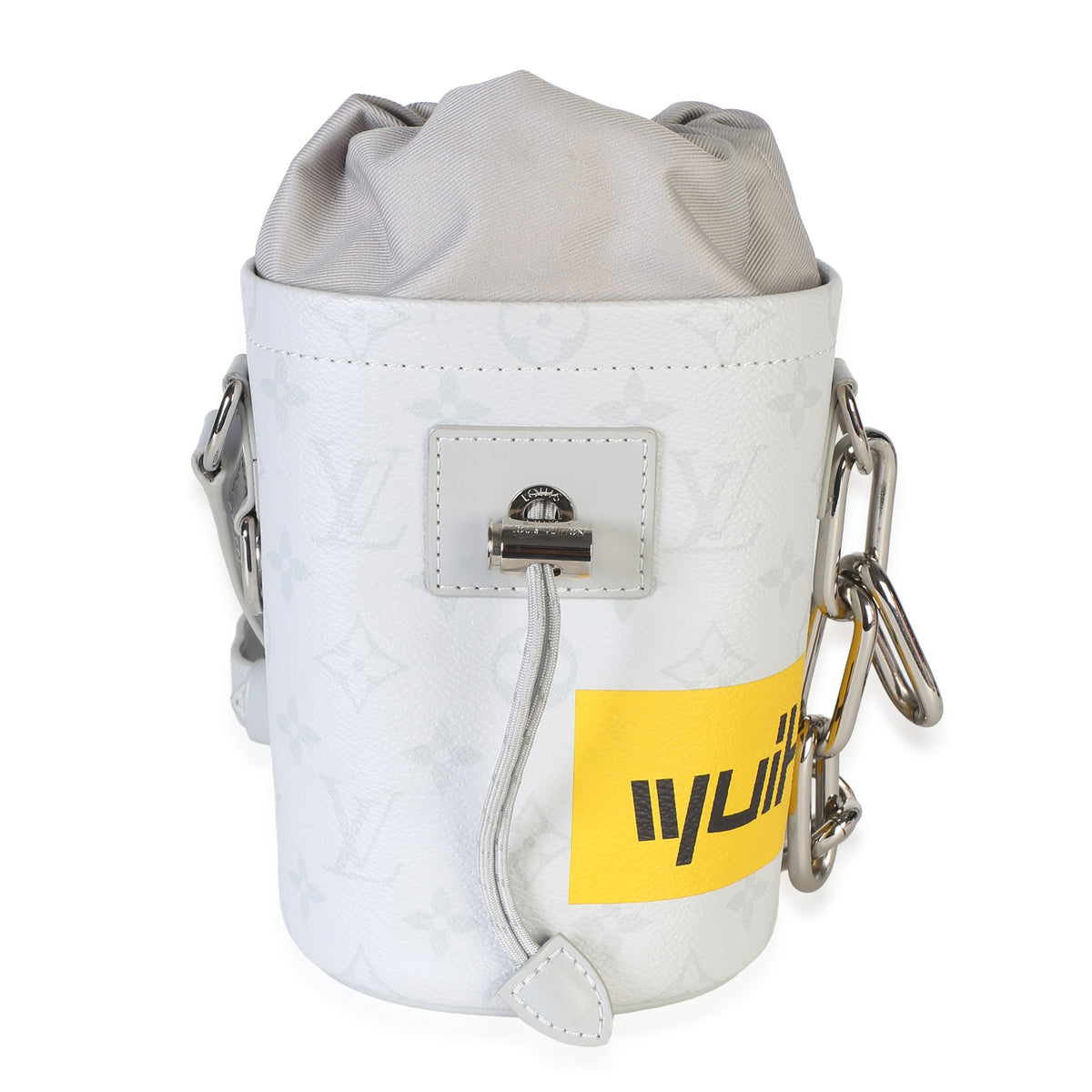 Louis Vuitton White Monogram Canvas Chalk Nano Bag Gray Coated