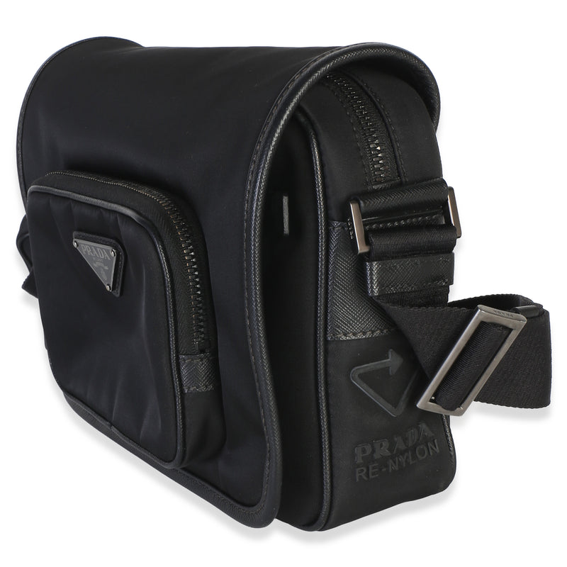 Prada Black Re-Nylon Small Pocket Messenger Bag