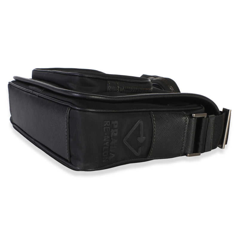 Prada Black Re-Nylon Small Pocket Messenger Bag