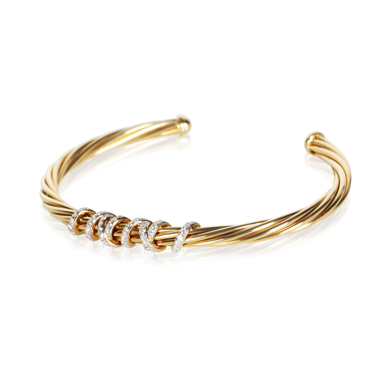 David Yurman Yellow Gold Diamond Helena Bracelet 18k Bracelets