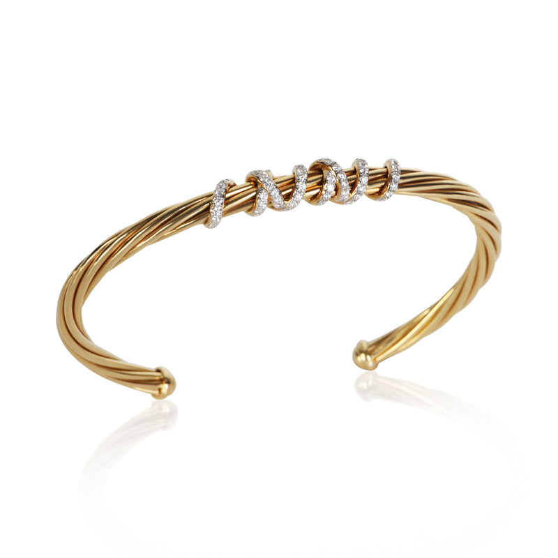David Yurman Yellow Gold Diamond Helena Bracelet 18k Bracelets