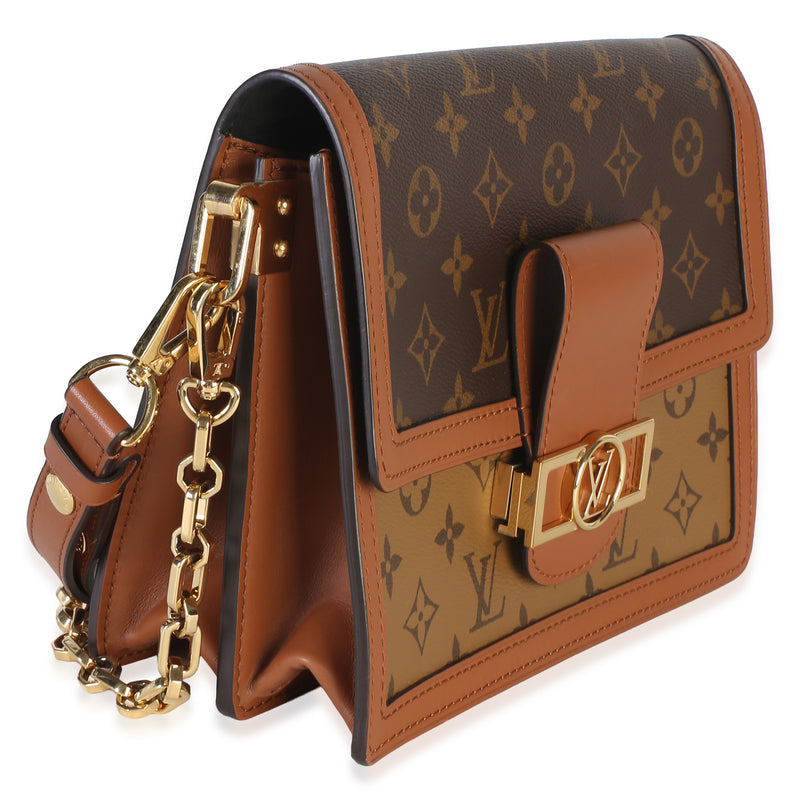 Louis Vuitton Reverse Monogram Canvas Dauphine Mm Brown Bag