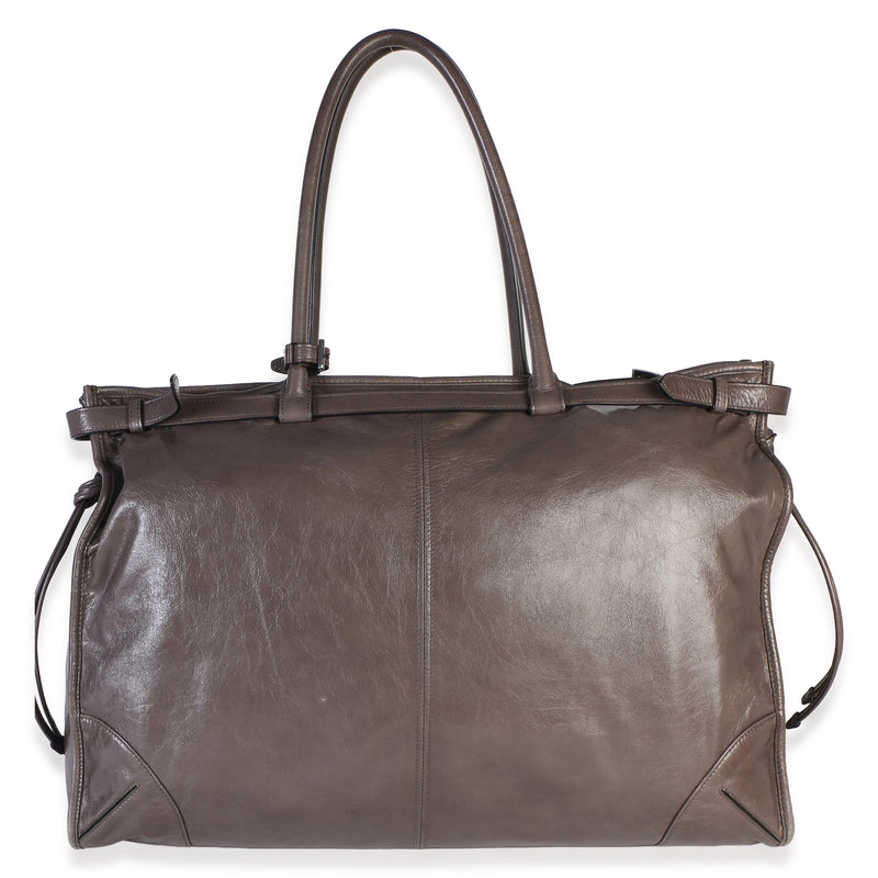 Prada Clay Distressed Calfskin Mens Bonnie Brown Leather Bag