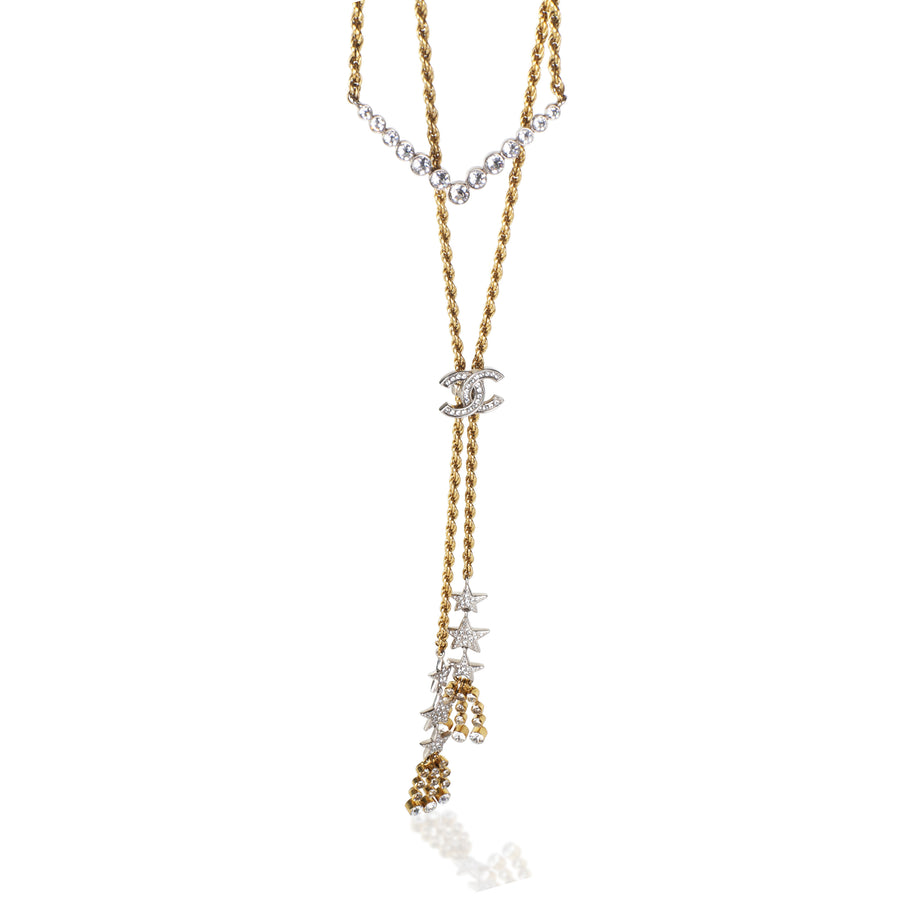 Chanel Gold-Plated 2020 Strass Lariat Necklace Necklaces