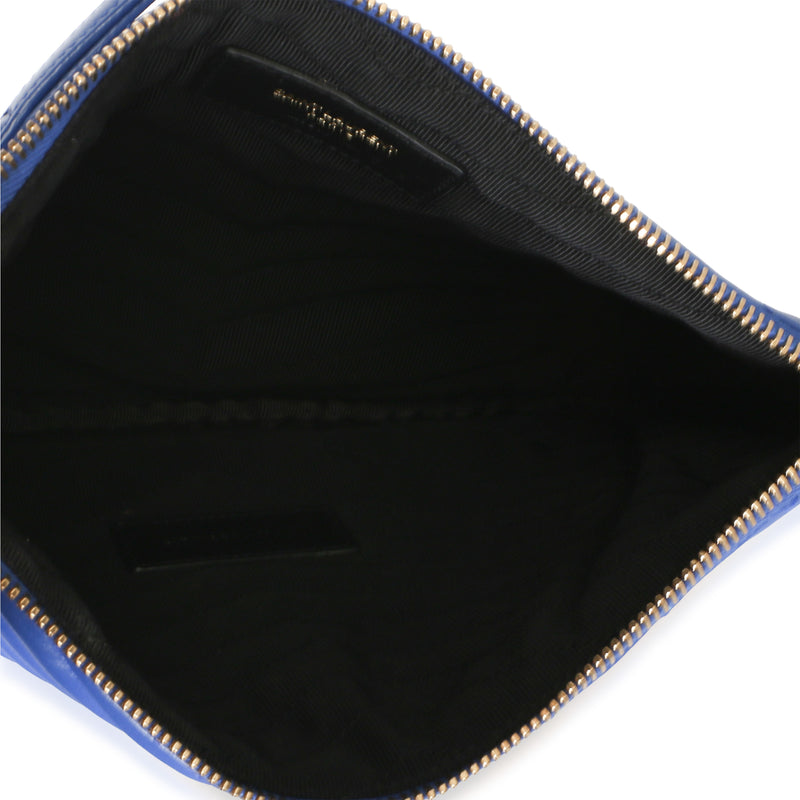 Saint Laurent Bleu Majorelle Matelasse Calfskin Monogram New Jolie Pouch Blue Leather