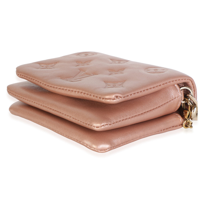 Louis Vuitton Metallic Pink Embossed Monogram Lambskin Coussin Belt Bag Leather