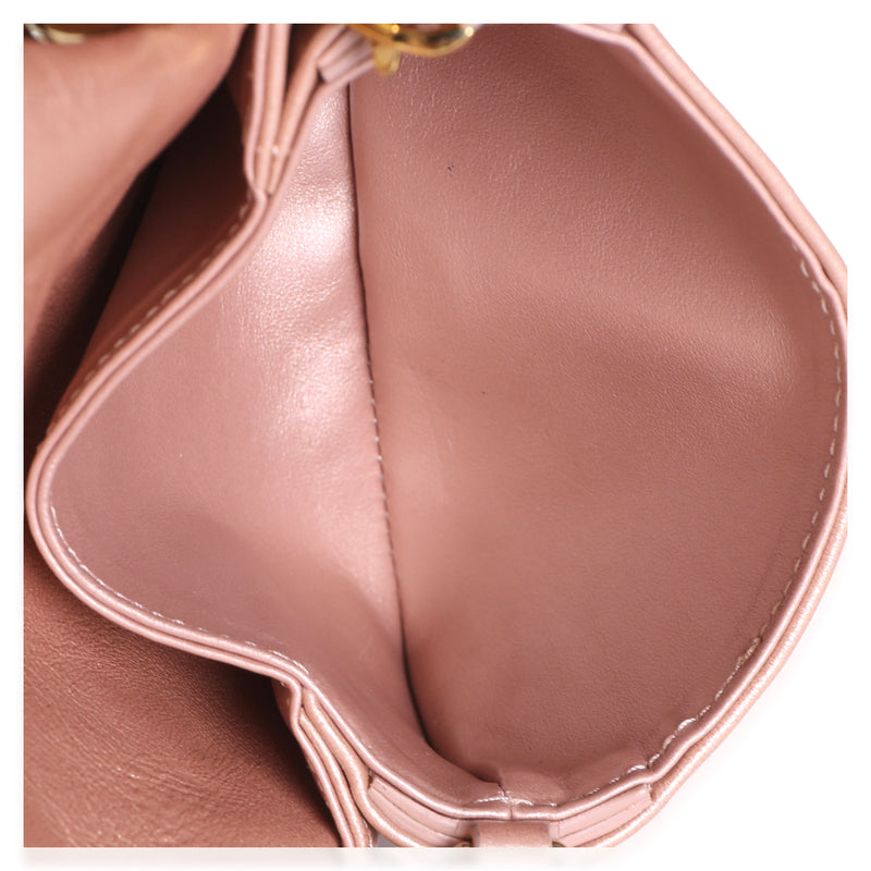 Louis Vuitton Metallic Pink Embossed Monogram Lambskin Coussin Belt Bag Leather