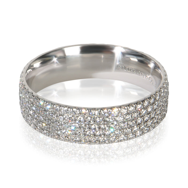 Tiffany & Co. White Gold Diamond Metro 5 Row Band 18k Rings