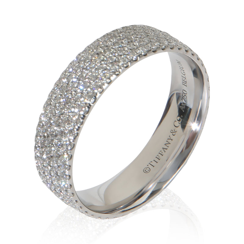 Tiffany & Co. White Gold Diamond Metro 5 Row Band 18k Rings