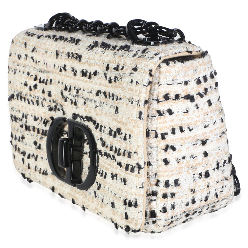Christian Dior Light Pink Multicolor Tweed Small Caro Chain Bag Neutral Fabric