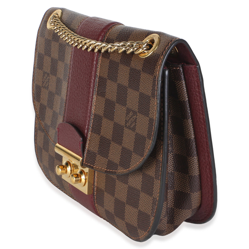 Louis Vuitton Bordeaux Damier Ebene Cuir Taurillon Wight Chain Bag Brown Canvas
