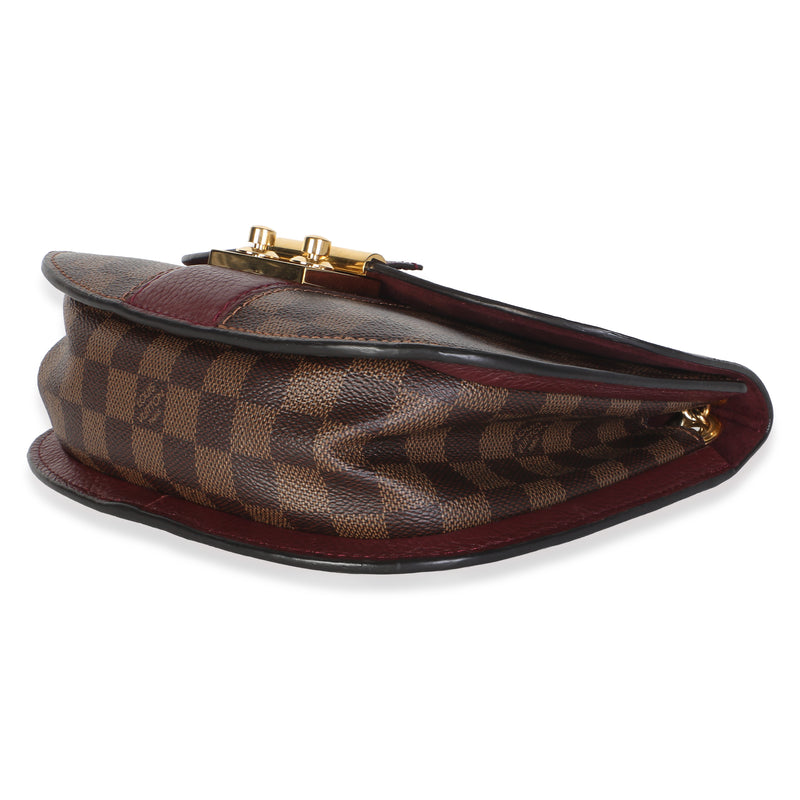 Louis Vuitton Bordeaux Damier Ebene Cuir Taurillon Wight Chain Bag Brown Canvas